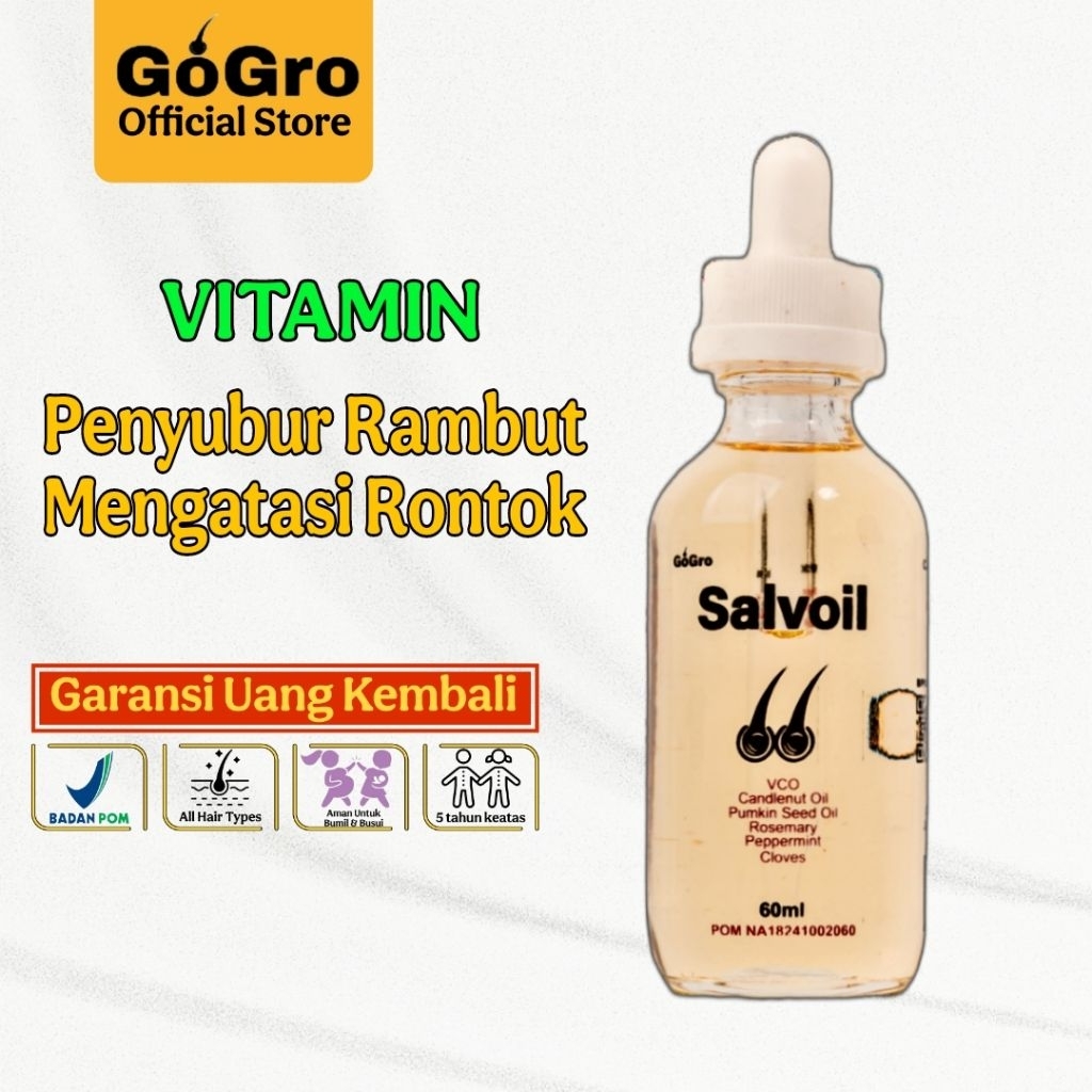 Jual SALVOIL Vitamin Rosemary Penumbuh Rambut Kebotakan Rontok Pria ...