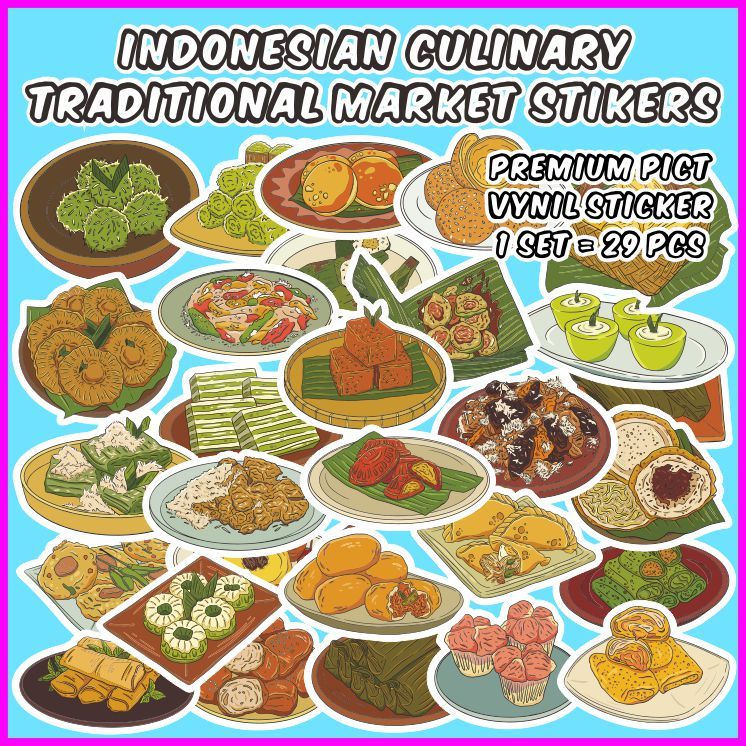 Jual [1 pack] Indonesian Traditional Food Culinary Stickers (Stiker ...