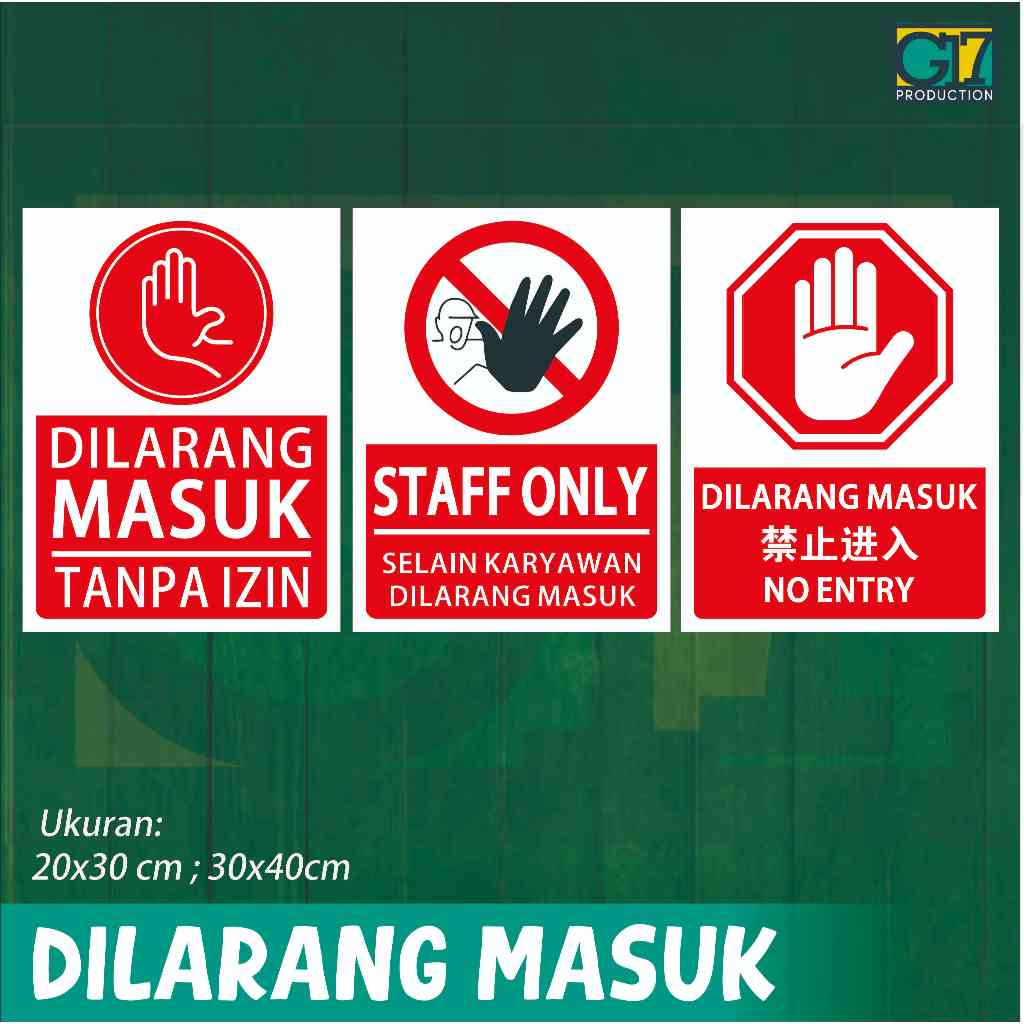 Jual RAMBU / SIGN DILARANG MASUK | Shopee Indonesia