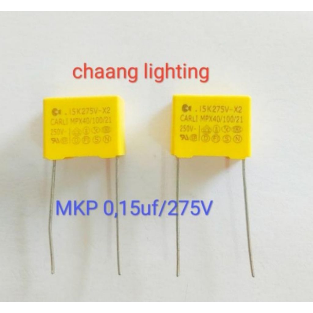 5 Stück X2 Sicherheitskondensator 0,15 µF / 150 NF – 275VAC, MKP, MEX TENTA, Rastermaß 10 Mm, Gelb