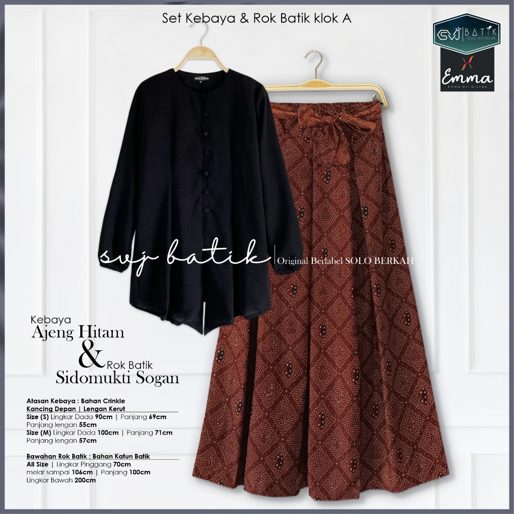 Jual Setelan Kebaya Hitam Dan Rok Batik Klok A Katalog 3 | Shopee Indonesia