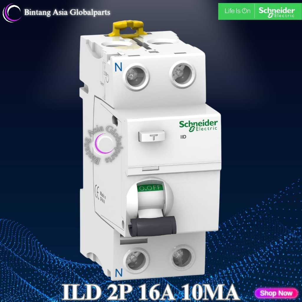 Jual ELCB 2p 16a 10mA Schneider A9R10216 Original / RCCB 2 Phase 16 ...