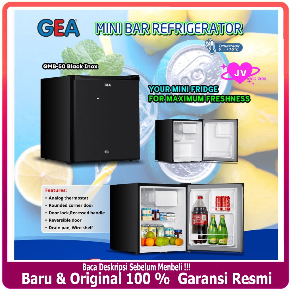 Jual GEA Kulkas Mini Bar GMB-50 / Kulkas Portable Rak Besi GEA GMB50 ...