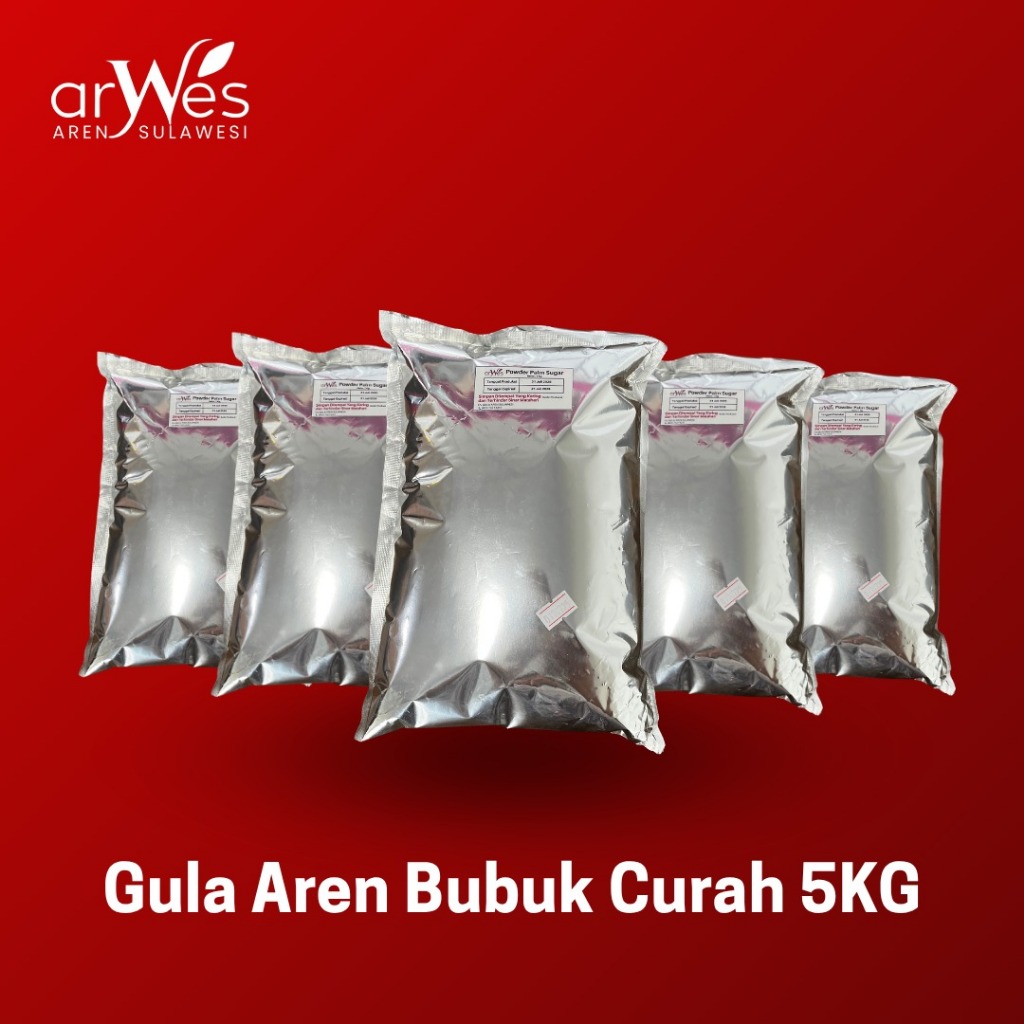 Jual Paket gula aren bubuk curah 5 kg/ Aren Powder/ Gula aren asli 100% ...