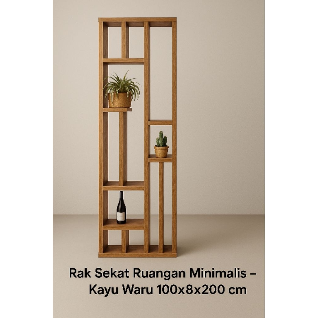 Jual Rak Penyekat Ruangan Minimalis | Sekat Ruangan Kayu Estetik ...