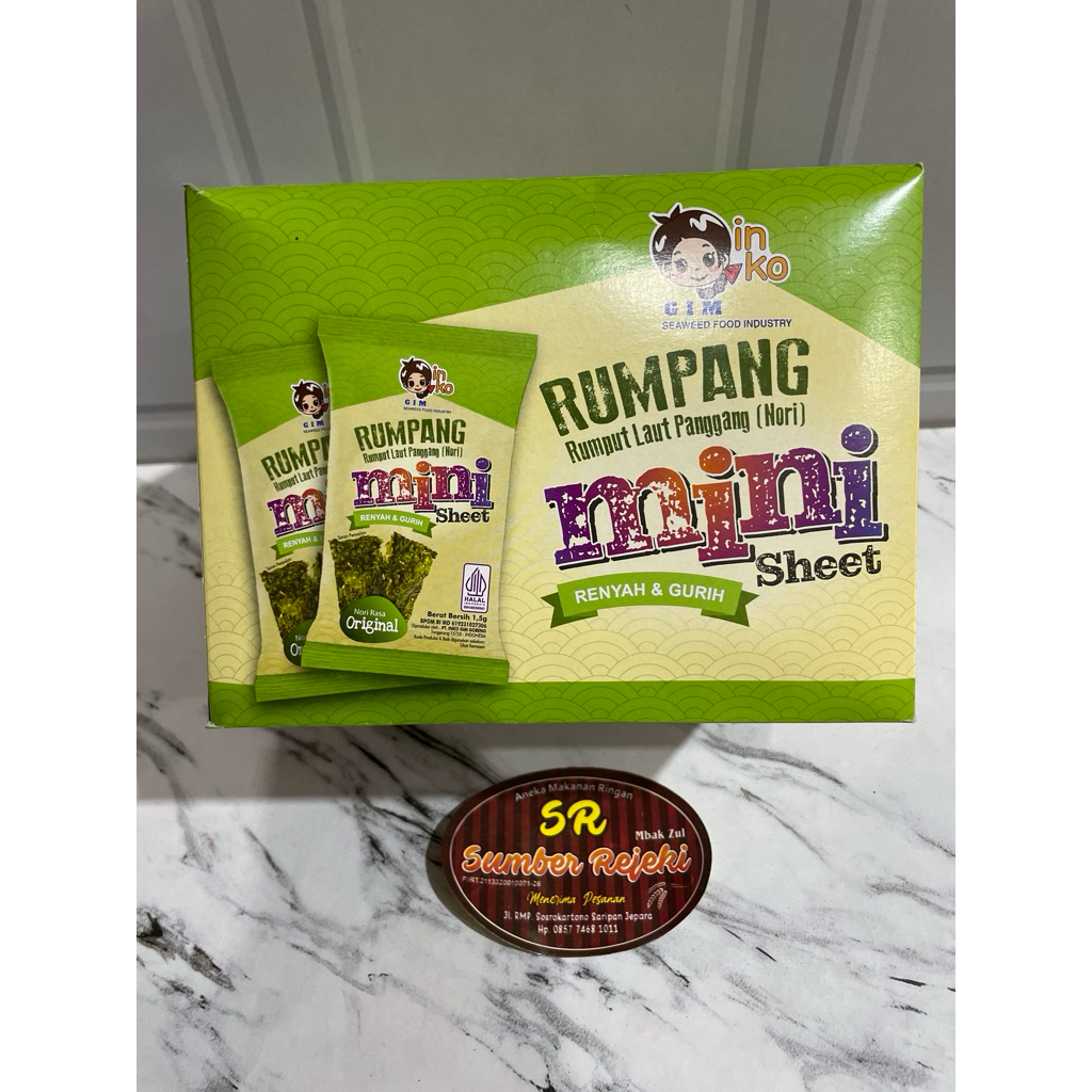 Jual RUMPANG RUMPUT LAUT PANGGANG MINI SHEET ISI 12 bungkus | Shopee ...