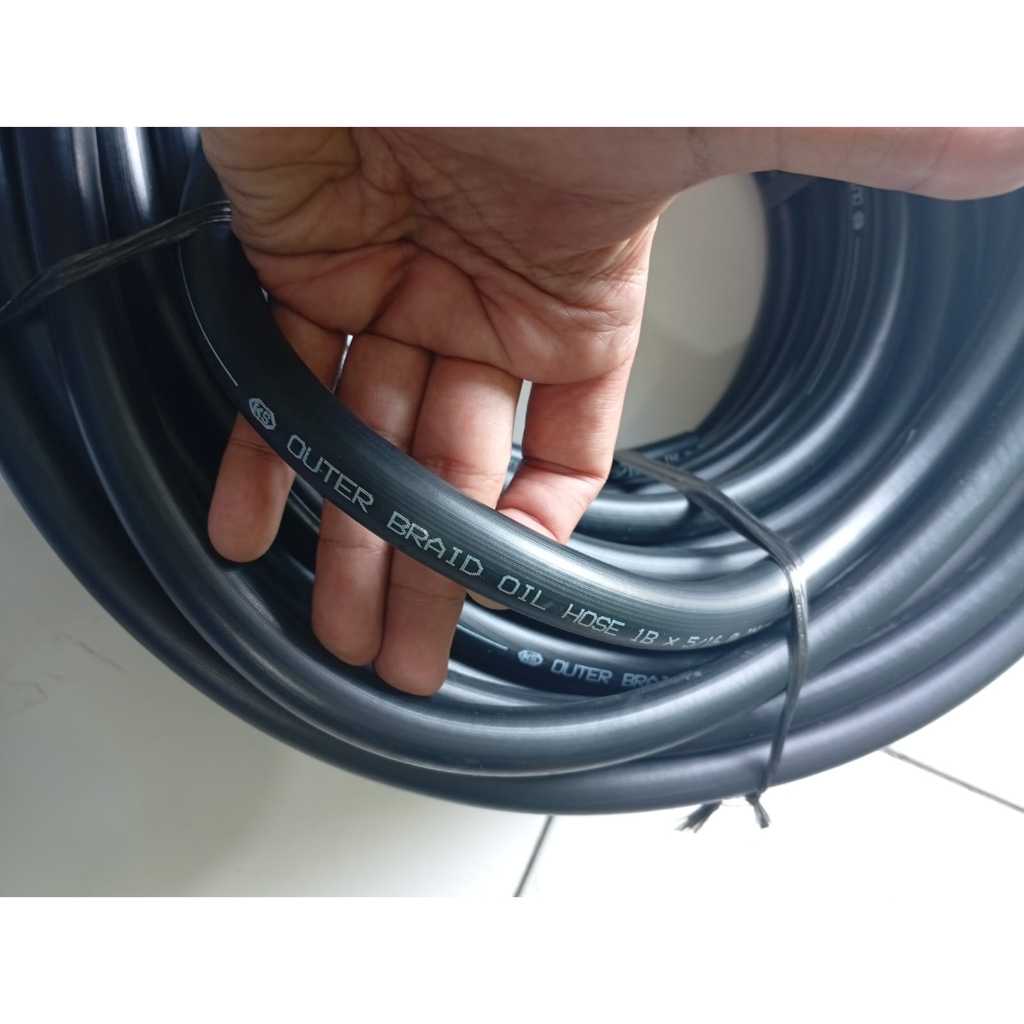 Jual Selang hose rajut dalam hitam ncr angin/oli/udara ID 8mm OD 15 mm ...