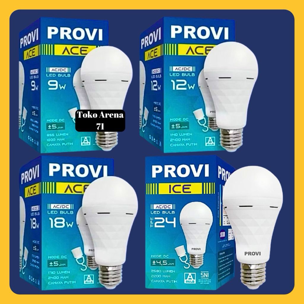 Jual Lampu Bohlam Emergency LED Bulb Provi Magic 9W 12W 18W 24W 9 12 18 ...