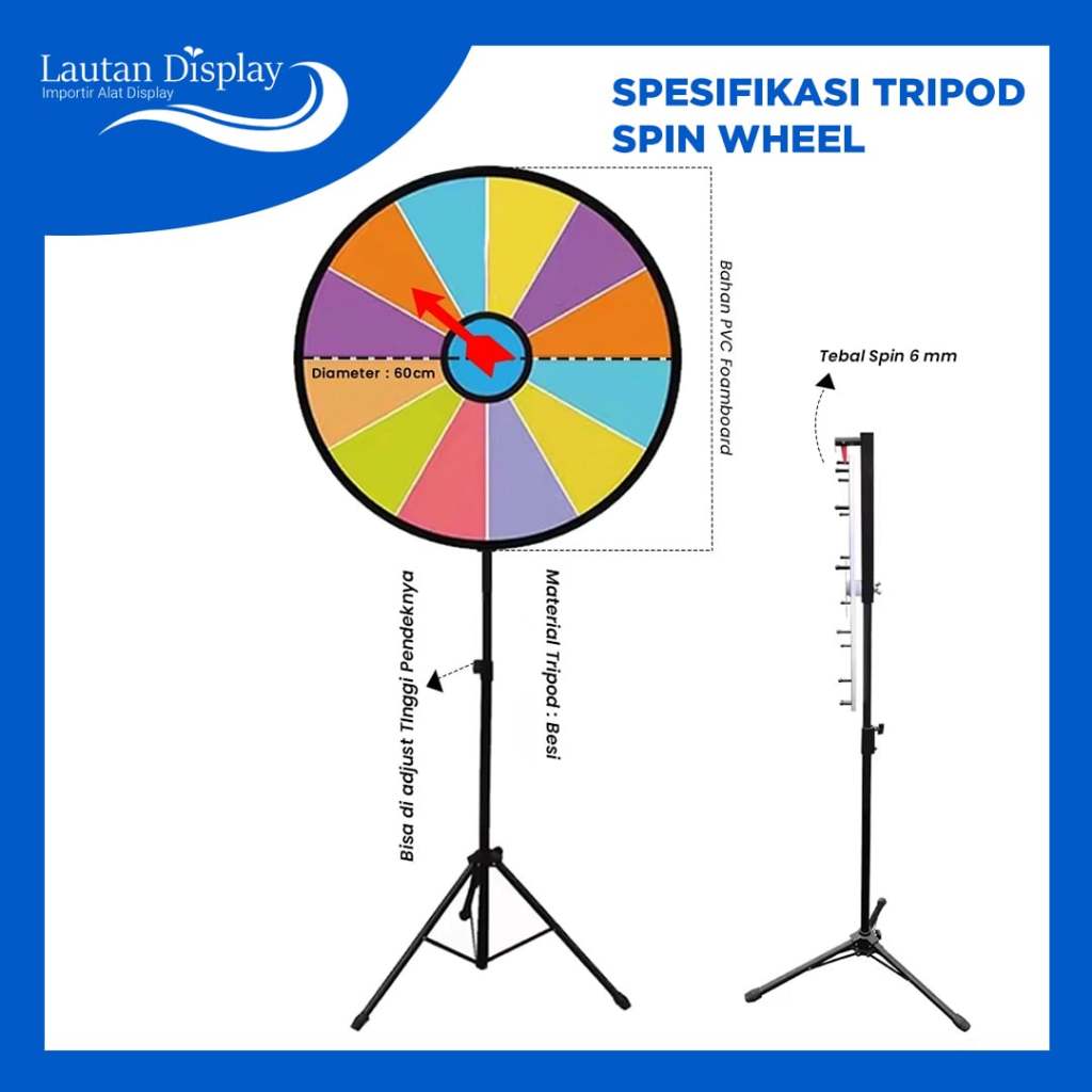 Jual Tripod Spin Wheel Undian 60 cm + Cetak Standing Roda Putar Promosi ...