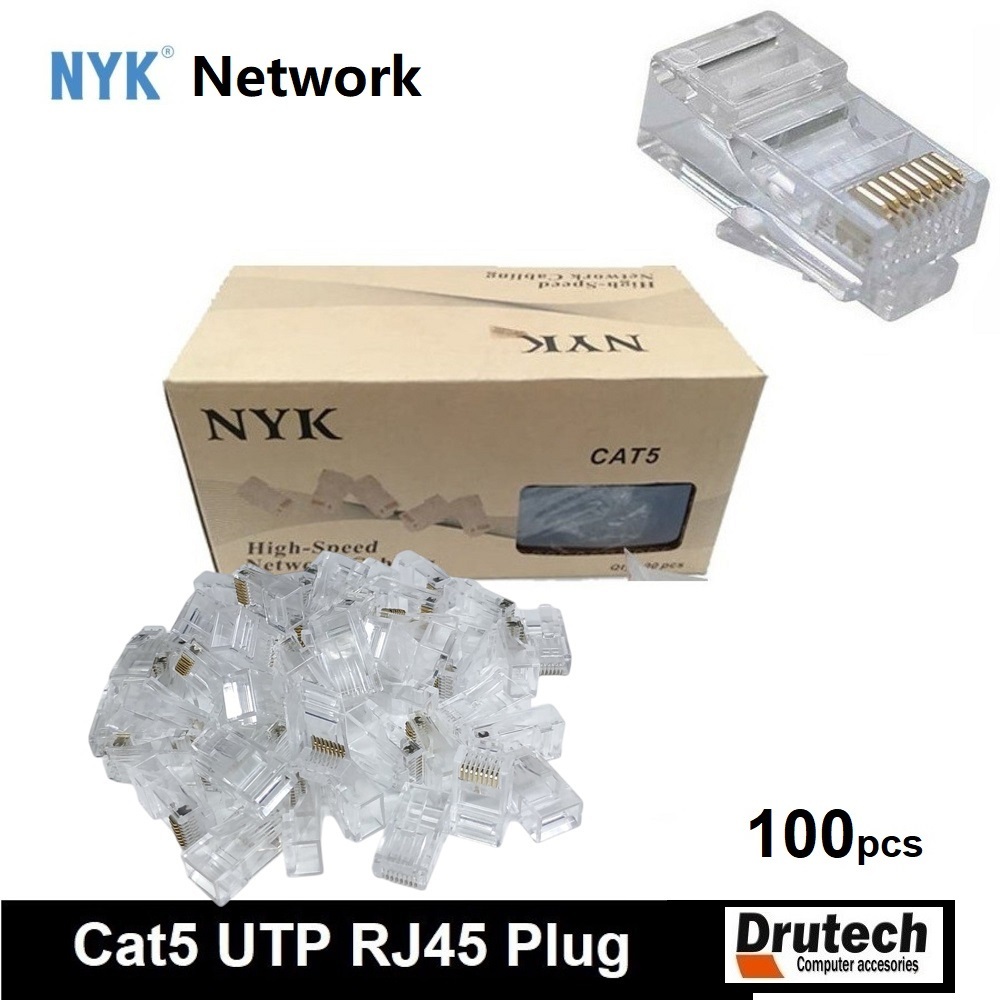 Jual Konektor Modular Plug RJ45 NYK Cat5 isi 100pcs | Shopee Indonesia