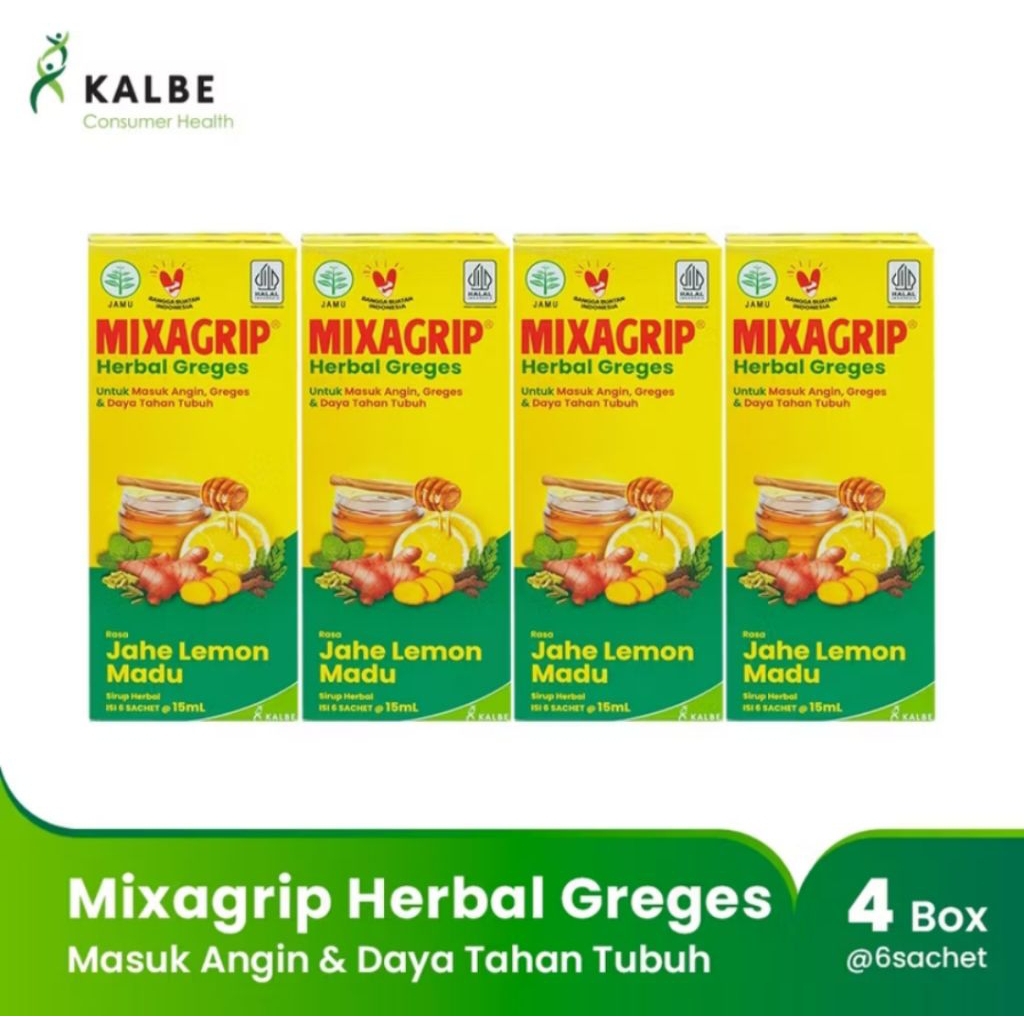 Jual Mixagrip Herbal Greges 4box Isi 24sachet | Shopee Indonesia