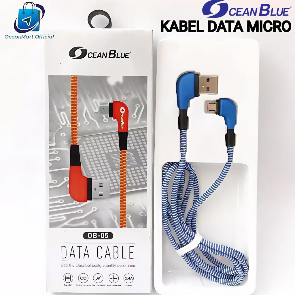 Jual Kabel Data Micro Ocean Blue OB-05 Cable Charger USB 2.4A Fast ...