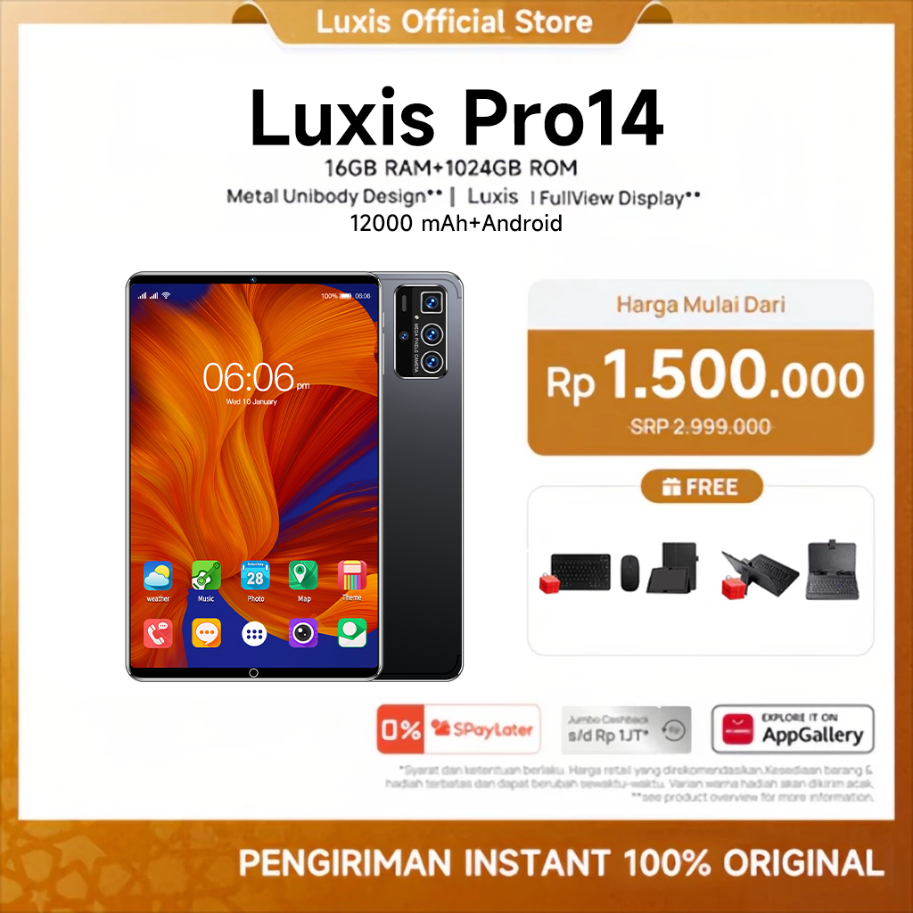Jual 【Free Mouse Keyboard Case】Luxis Tablet Pro14(16GB+1024GB)32MP+64MP ...