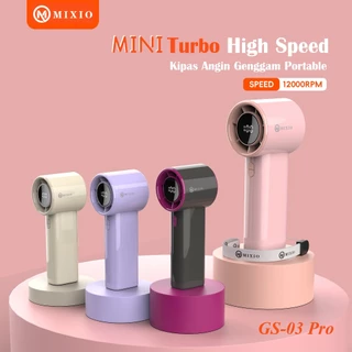 MIXIO GS-03 Mini kipas Strong Wind 100 Gear Wind Speed kipas angin Digital Display Adjustable Turbo kipas tangan untuk olahraga luar ruangan dan pendinginan cepat