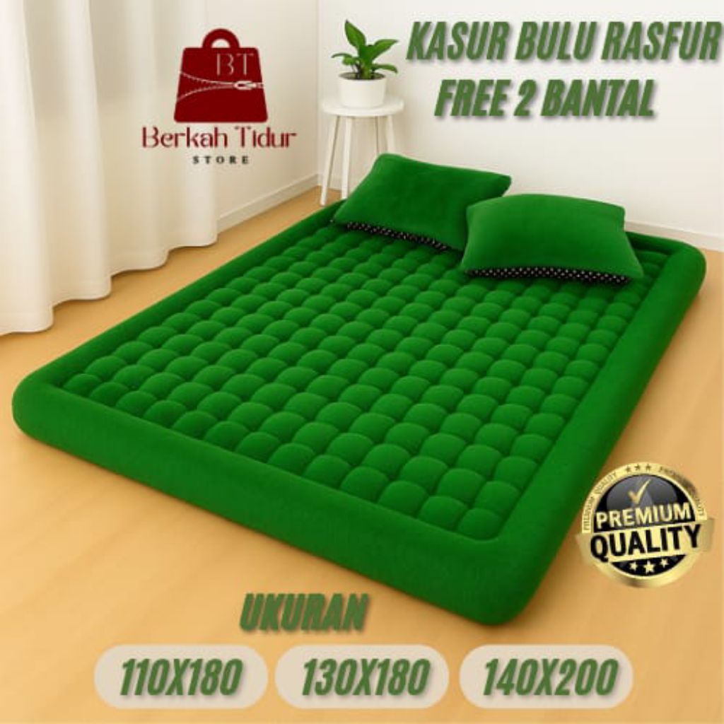 Jual Kasur Lantai Matras Bulu Rasfur Gender Empuk Tebal Free 2 bantal ...