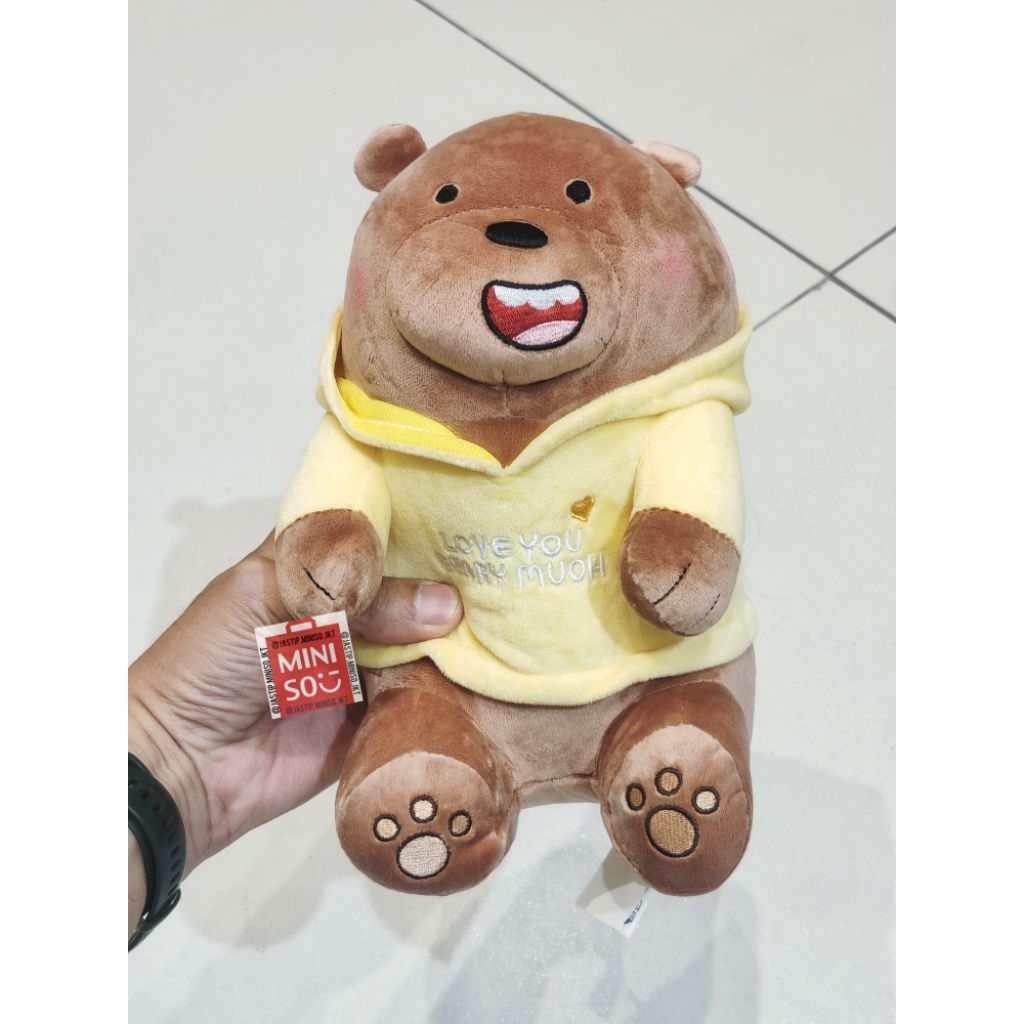 Jual MINISO 🆕 Boneka PANDA GRIZZLY ICE BEAR WE BARE BEARS