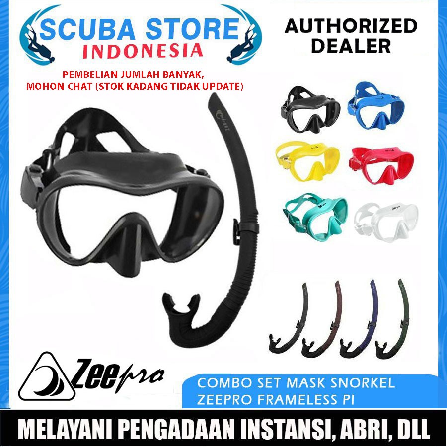 Jual Paket Combo Set Mask Zeepro Frameless PI F1 Snorkel Low Profile ...