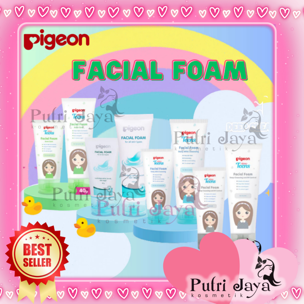 PIGEON Facial Foam Series | Sabun Wajah Remaja | All Type Skin/ Acne/ Daily Mild | 40ml/100ml
