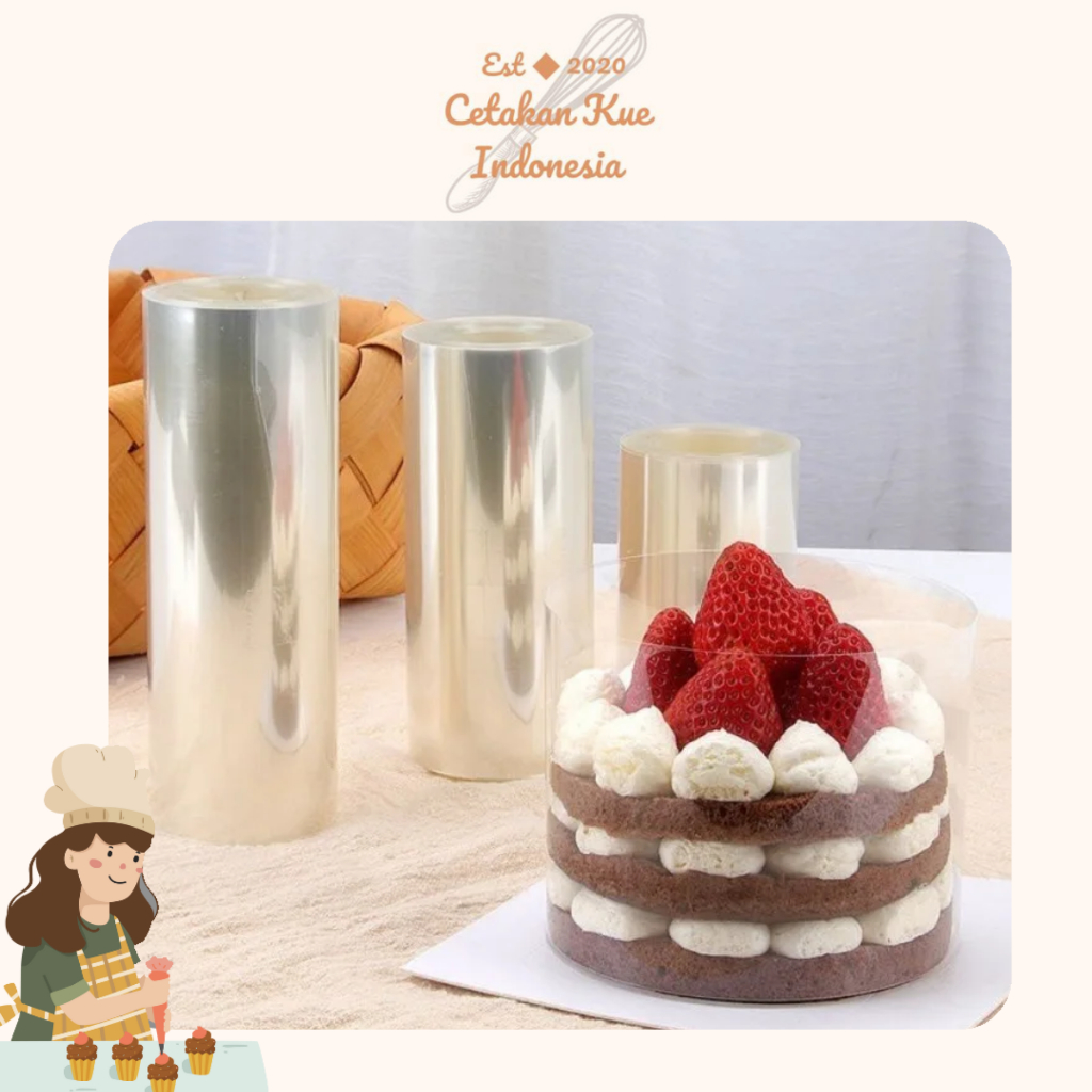 Jual {CKI} 1 METER Plastik Mika Roll Kue/ Mika Roll Tiramisu / Mika ...