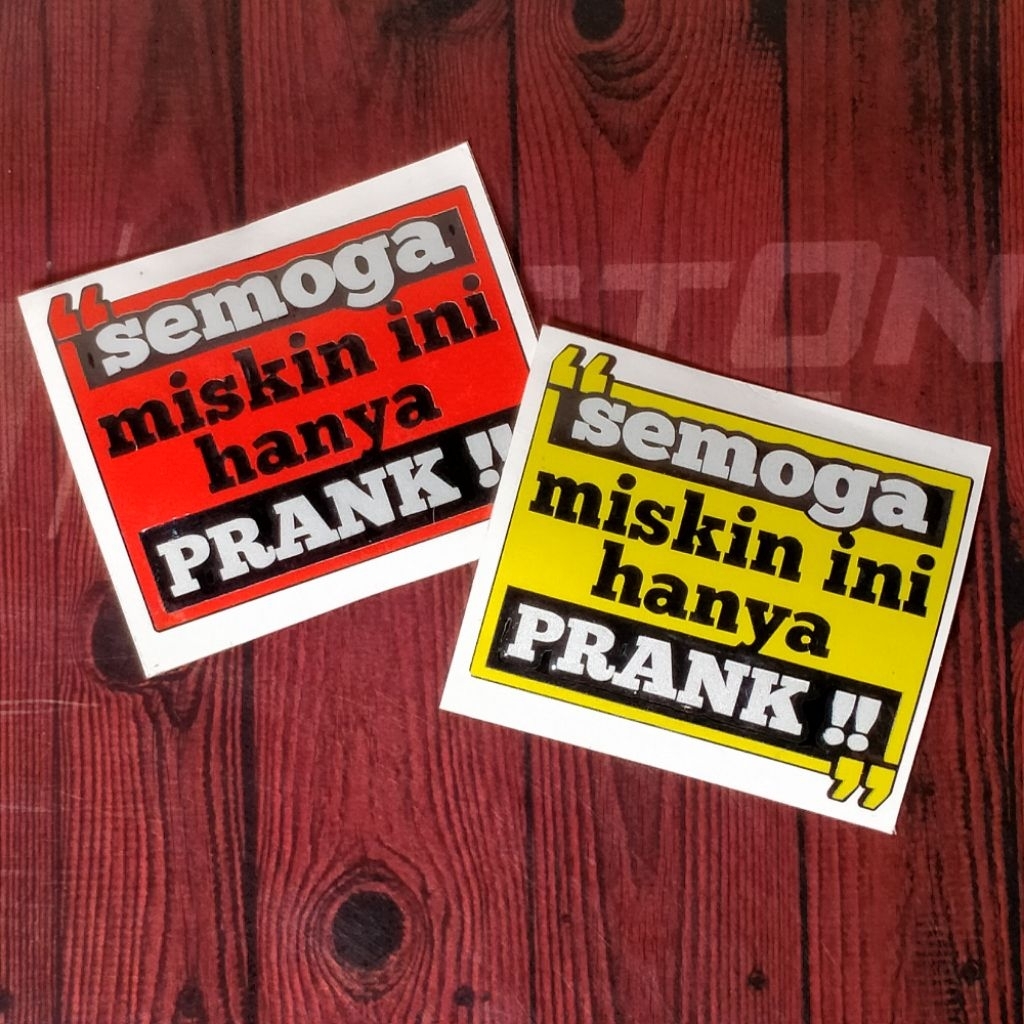 Jual Sticker Semoga Miskin Ini Hanya PRANK | Shopee Indonesia