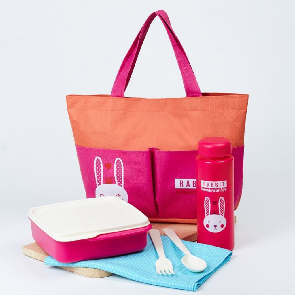 Jual 4in1 Lunch Box Set Kotak Bekal Makan / Shuga Lunch Bag Set lunch ...