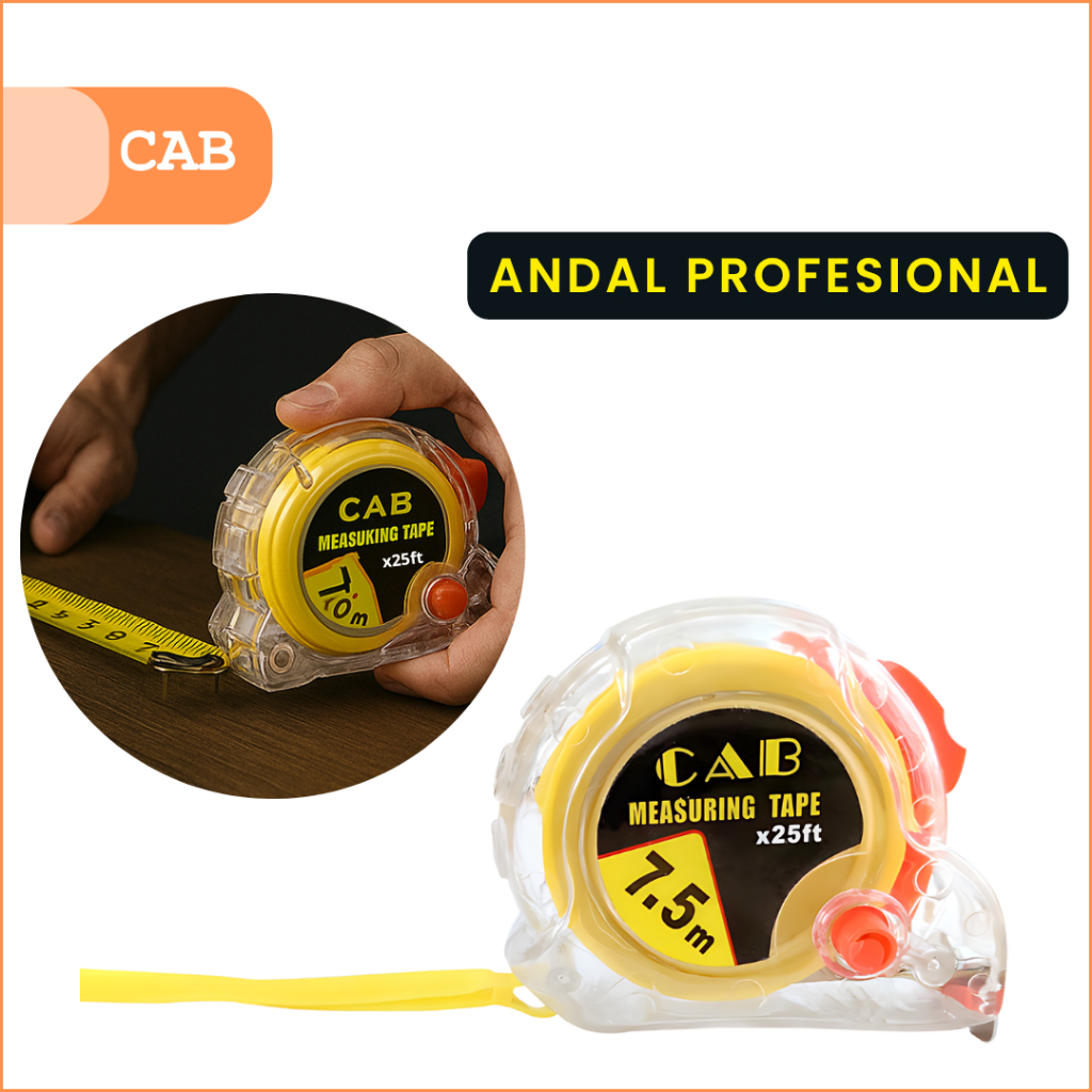 Jual CAB Smart Measure Tape 7.5M / Meteran Transparan Premium Akurat ...