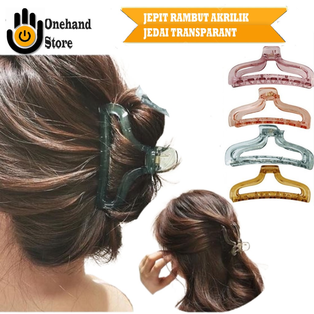 Jual Jedai Jepit Rambut akrilik Transparan /tebal Glossy Jepitan Rambut ...