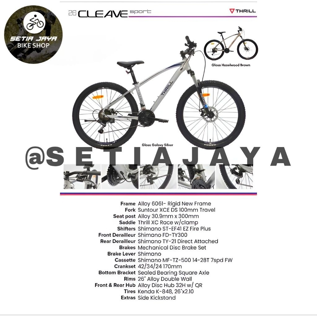 Jual Sepeda Gunung MTB 26 Inch THRILL CLEAVE SPORT Frame Alloy, 3x7 ...
