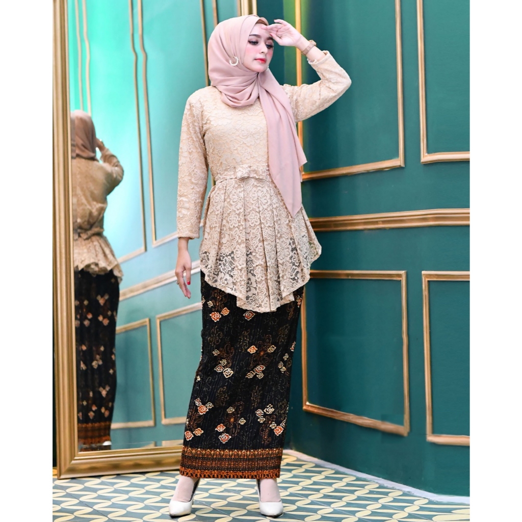 Jual Galery_Batik Rok Setelan Kebaya Wanita Ikat Pinggang Pita Set Rok ...