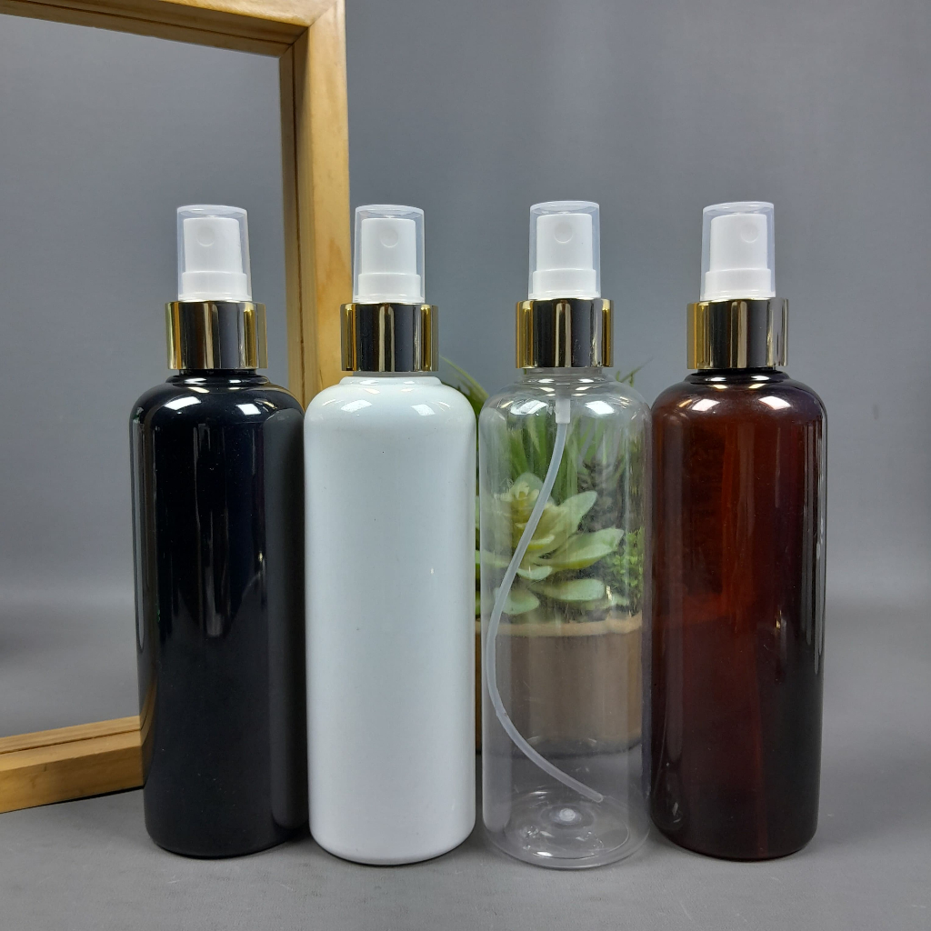 Jual Botol Spray 250 ml / Botol Pet 250 ml - Tutup Spray Gold / Botol ...