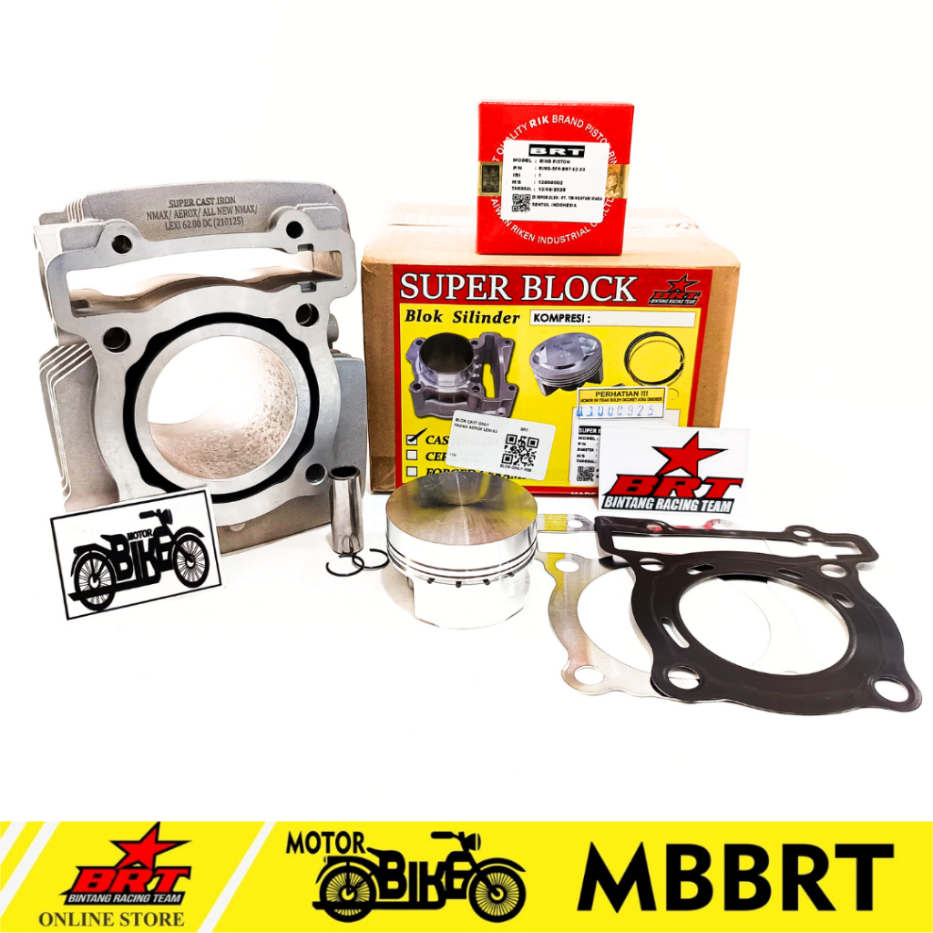 Jual BLOK SET DC DOUBLE COOLER PISTON CASTING 62MM BRT NMAX AEROX LEXI ...