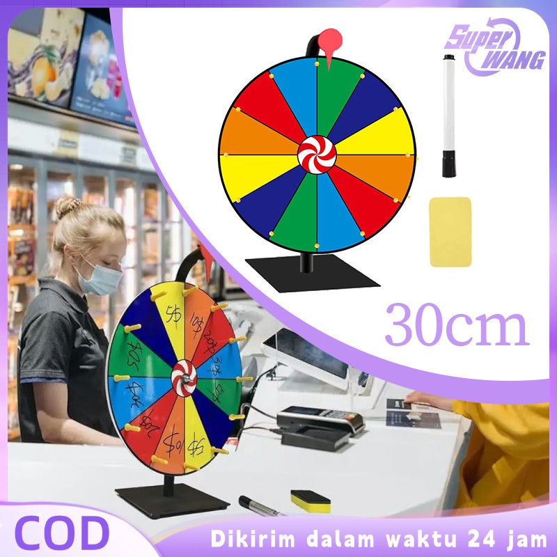 Jual 1set Lucky Wheel Dapat Ditulis Permainan Roda Putar 30cm Spin ...