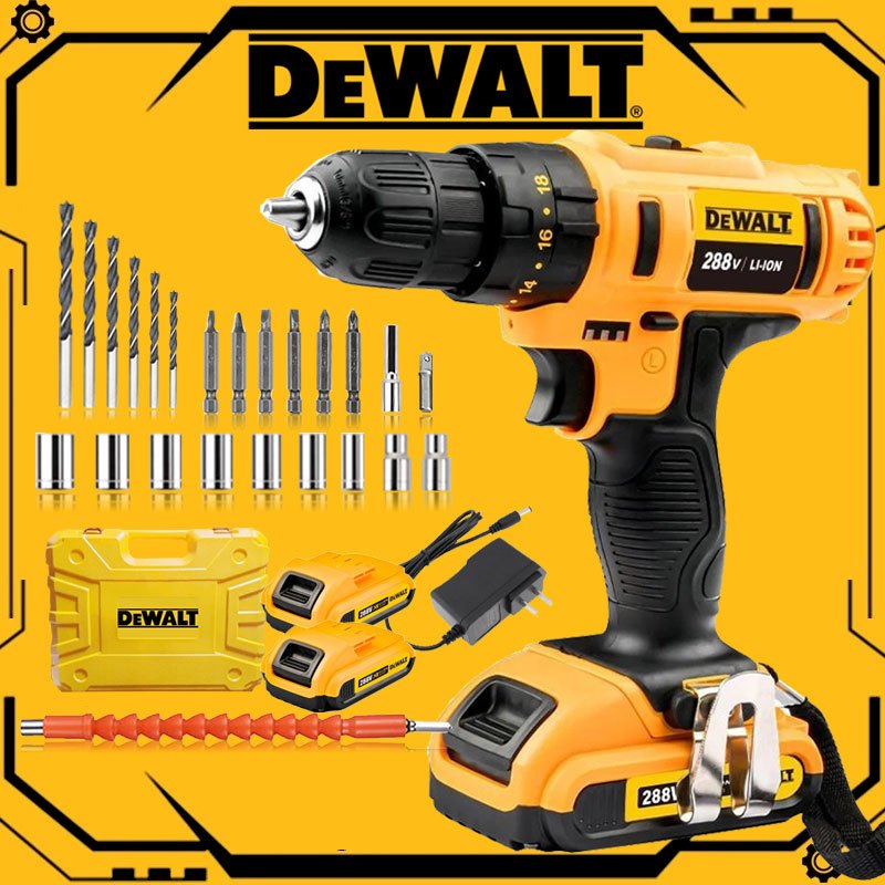 DeWALT 288V Cordless Drill Impact Hammer with Batteries Cordless  Screwdriver Power Supply with Case Drill Driver Cordless Screwdriver Combo  Set
