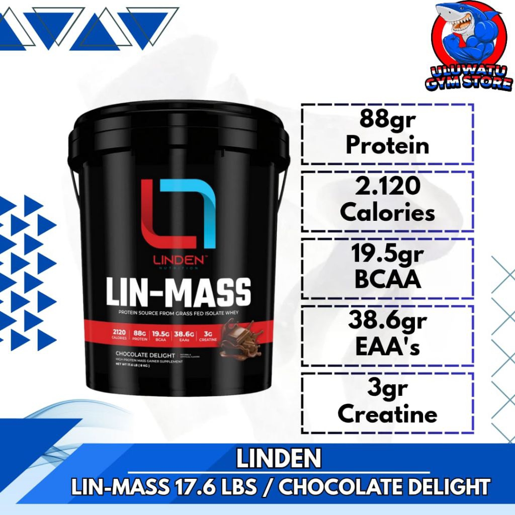 Jual LINDEN USA LINMASS 100% Premium Gainer 17.6 LBS Lin-mass Protein ...