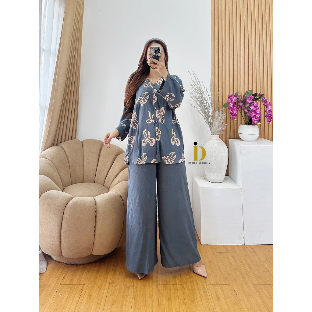 Jual Hania Oneset Rayon Celana Kulot Atasan Rempel Setelan Muslim ...