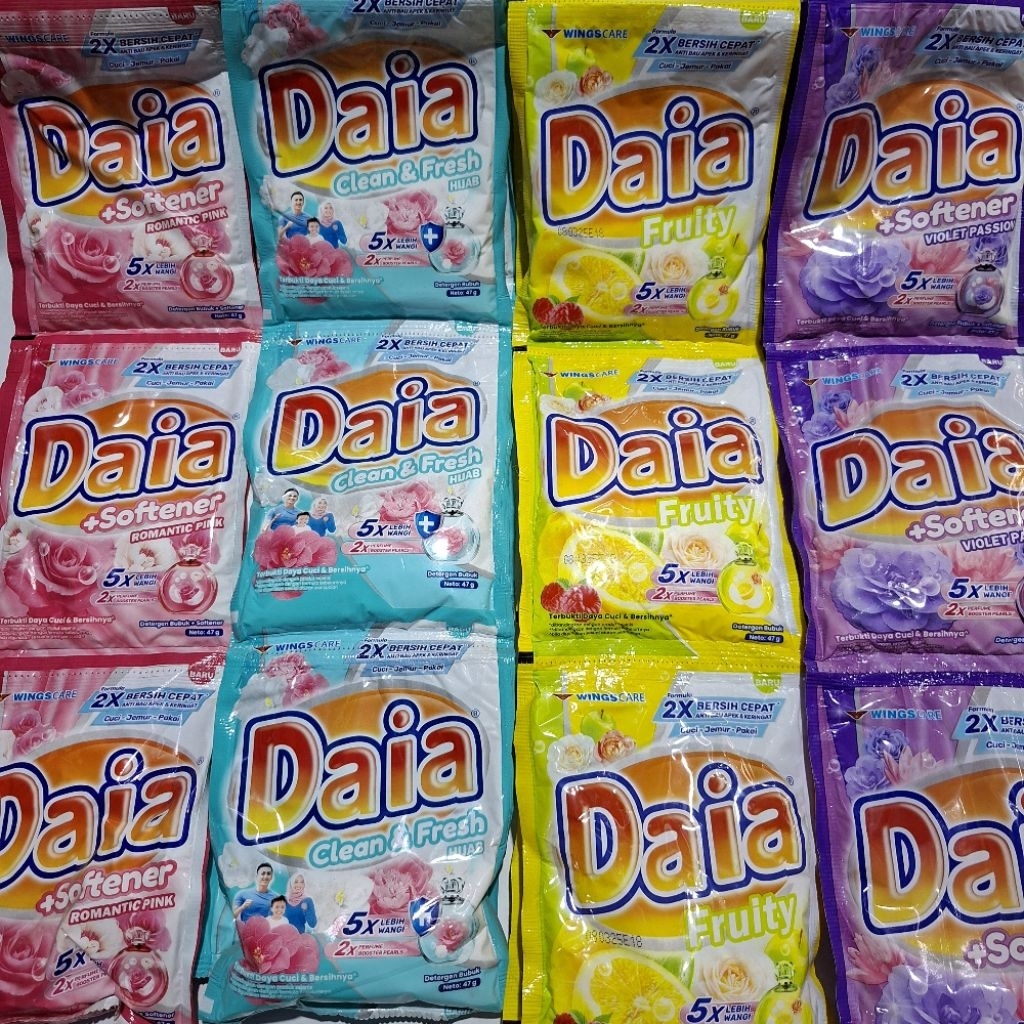Jual Daia Deterjen Bubuk Daia 1 Renceng isi 6 Sachet| Detergen Bubuk ...