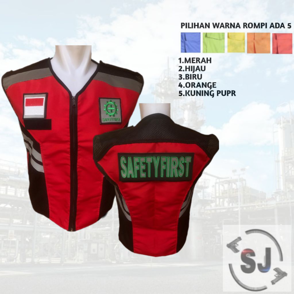 Jual Rompi Safety k3 Kerja Lapangan Serbaguna Bahan Taslan Kombinasi ...