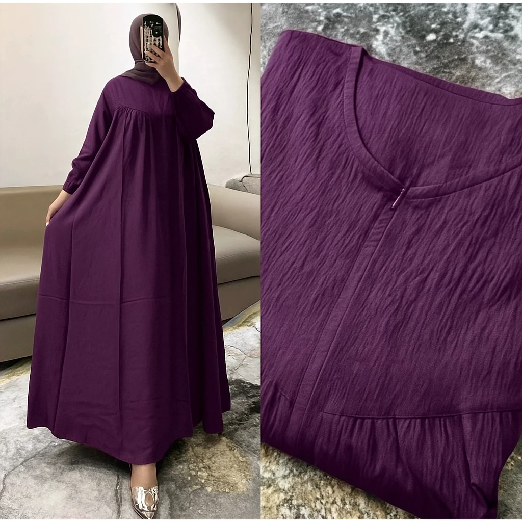 (COD!!) GAMIS WANITA POLOS TERBARU. GAMIS BUSUI CRINKLE AIRFLOW PREMIUM. BAJU WANITA MODEL BARU