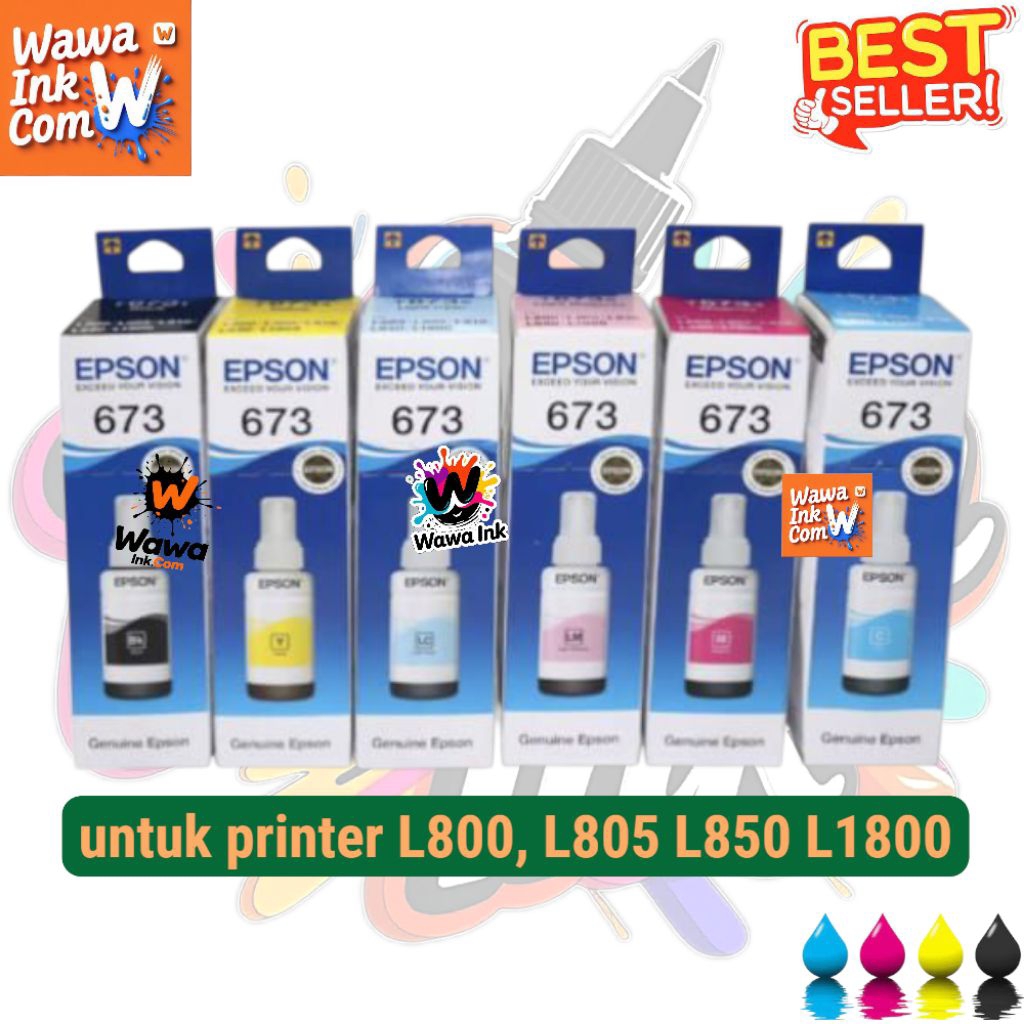 Jual 1SET TINTA EPSON 673 BLACK AND COLOR UNTUK TIPE PRINTER L805 L810 ...