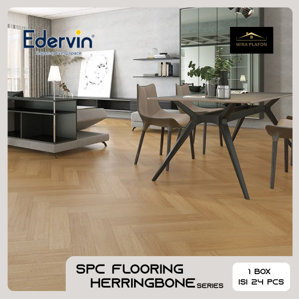 Jual Lantai SPC Herringbone EDERVIN 4.5 mm + 1mm IXPE | Floor Flooring ...
