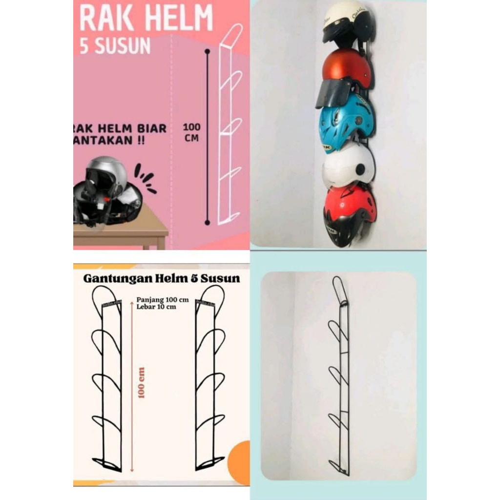 Jual Gantungan Rak Helm Dinding Multifungsi / Rak Susun Helm Serbaguna ...