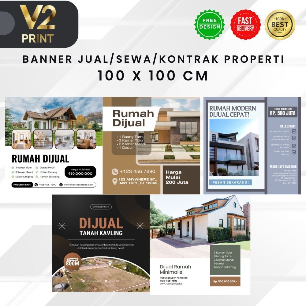 Jual CETAK BANNER SPANDUK RUMAH DIJUAL DIKONTRAKAN DISEWA RUKO PROPERTI ...