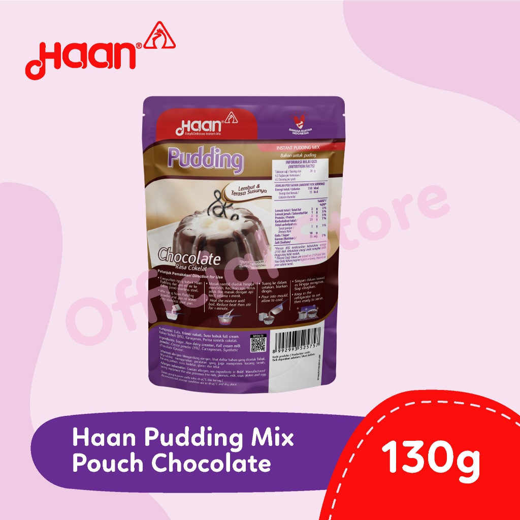 Jual HAAN PUDDING CHOCOLATE 130gr - BAKING PREMIX FLOUR | Shopee Indonesia