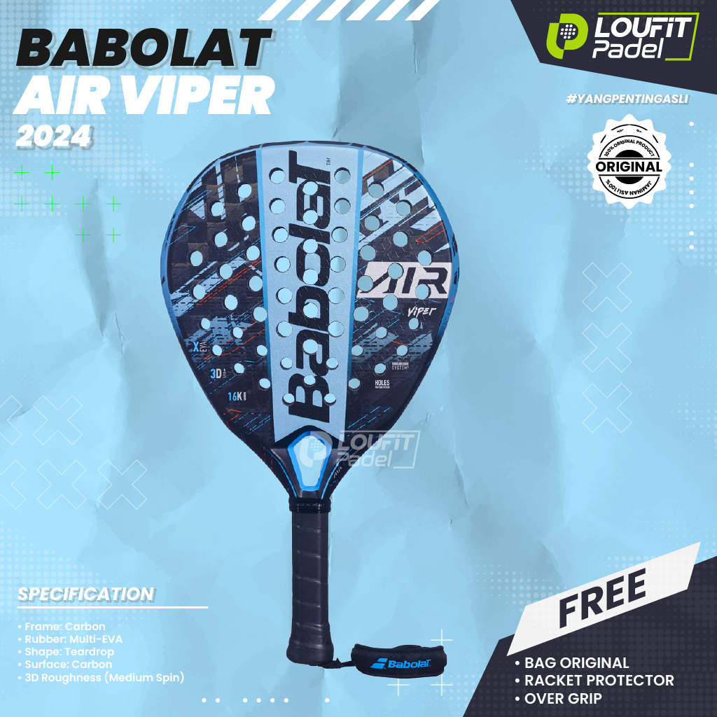 Jual BABOLAT RACKET | PADEL RACKET BABOLAT AIR VIPER 2024 ORIGINAL ...