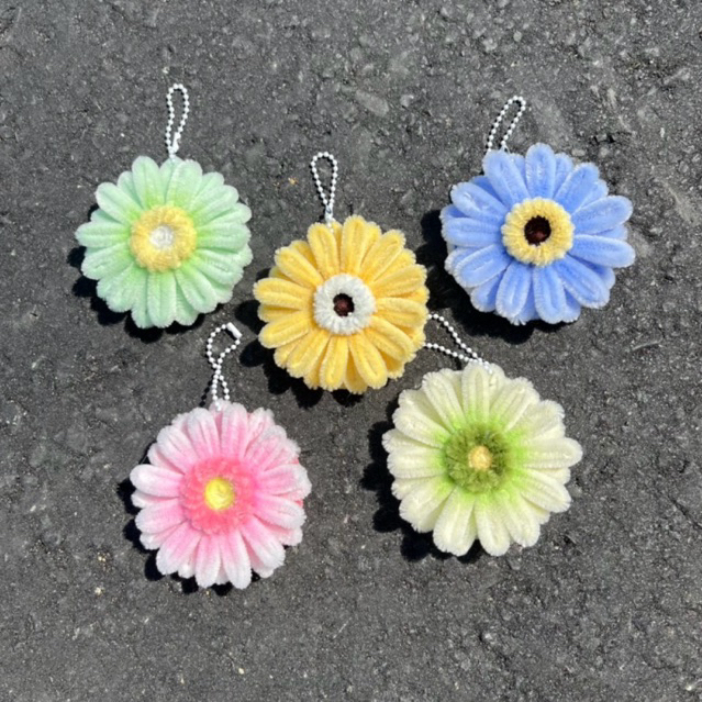 Jual gerbera cermin kawat bulu kecil mini hiasan tas gantungan tas ...