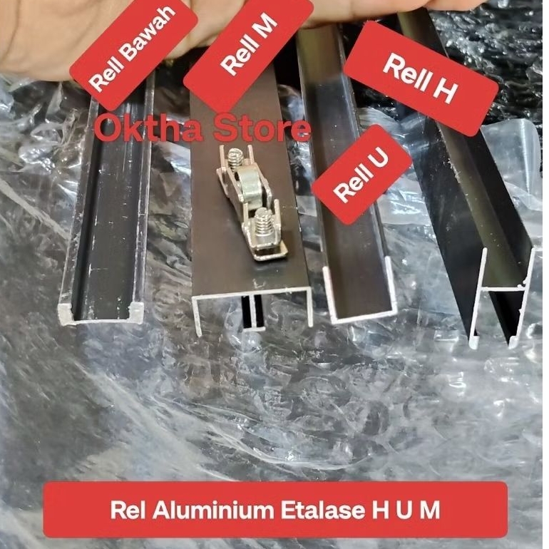 Jual Rel Aluminium Etalase HUM Kaca H U M Rell - 1 Meter | Shopee Indonesia