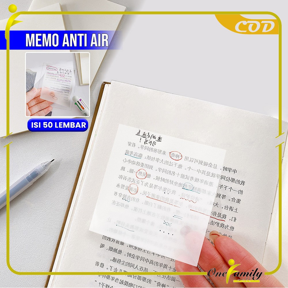 Jual EC ONE-A87 Sticky Note Transparan Isi 50 Lembar Uk 51X76 ...