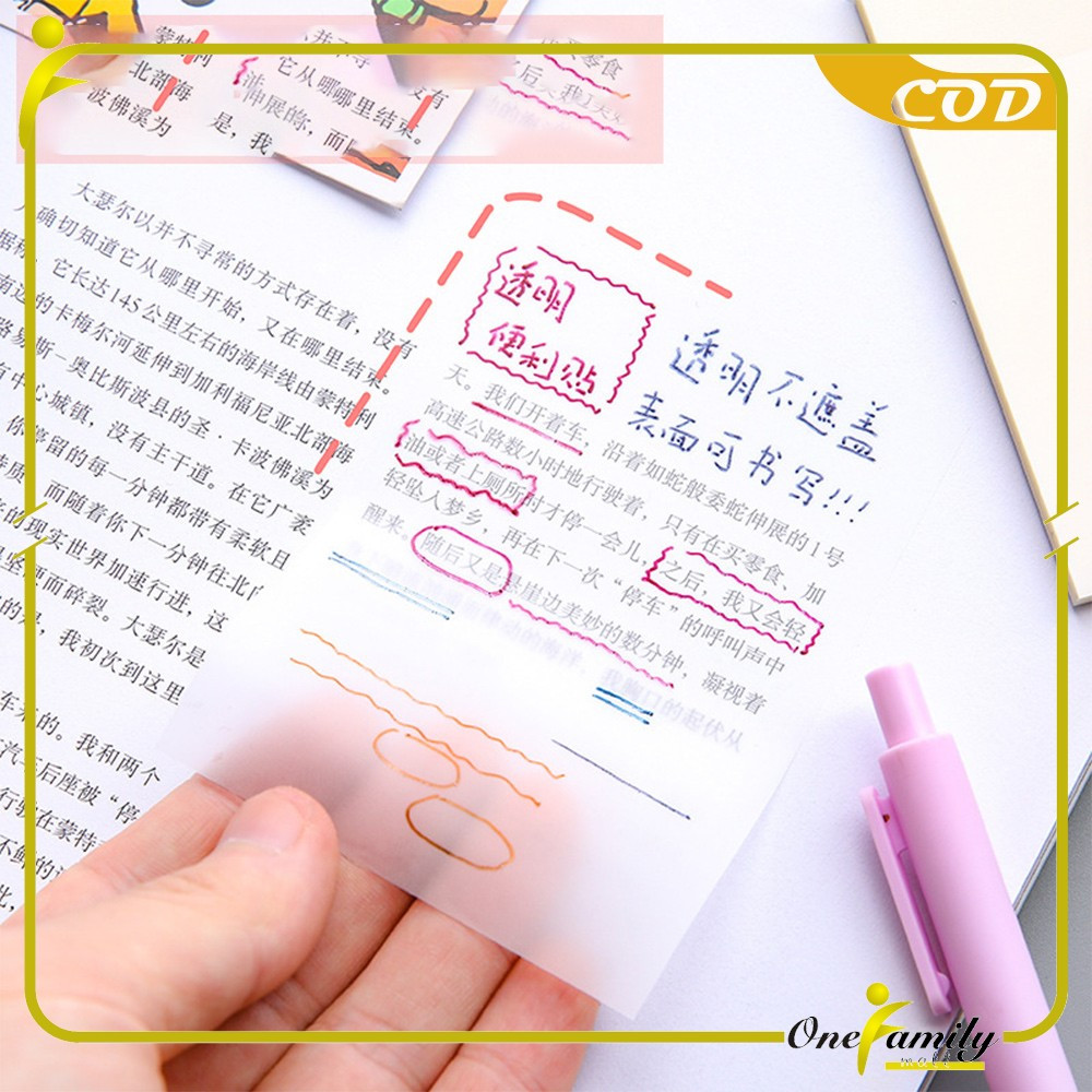 Jual EC ONE-A87 Sticky Note Transparan Isi 50 Lembar Uk 51X76 ...