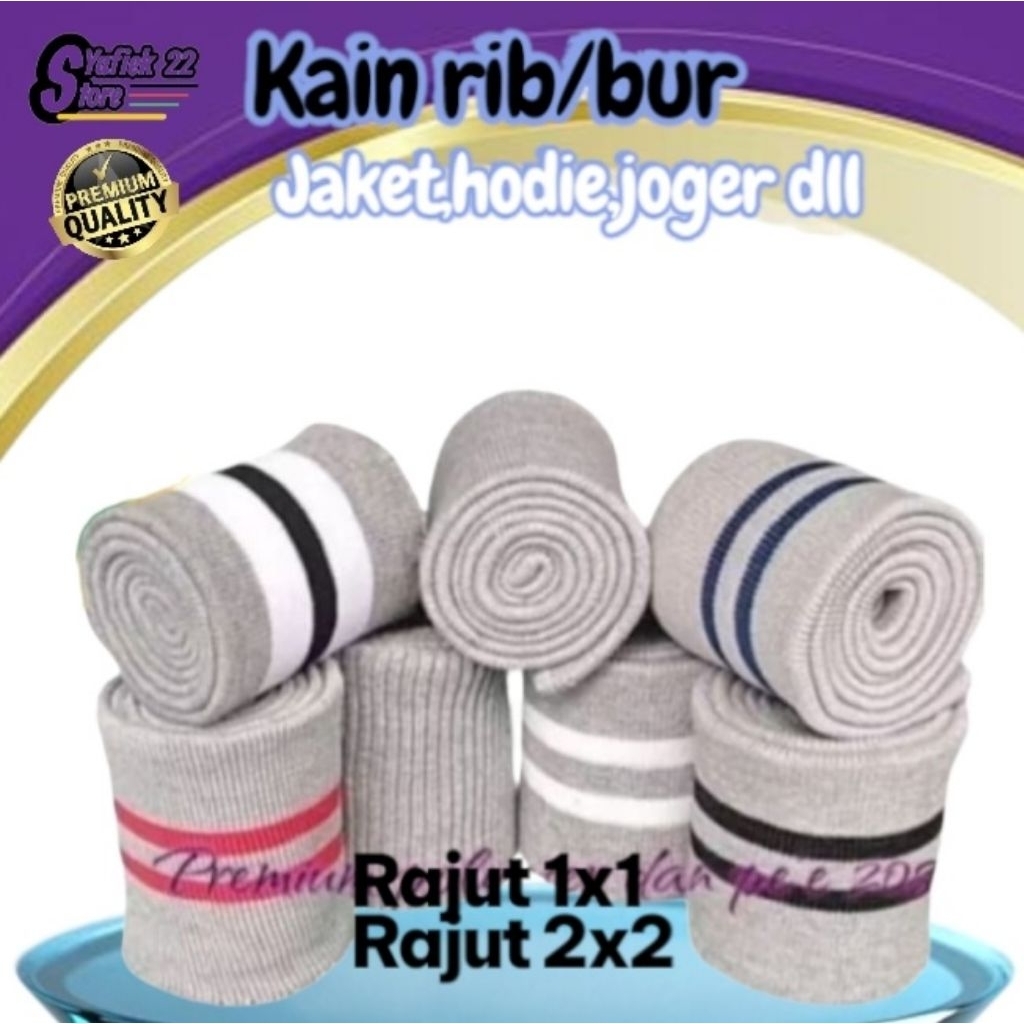 Jual RIB/BUR untuk jaket warna abu muda polos dan salur perlembar ...