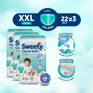 Sweety Silver Pants Cloud Soft XXL 3 x 22s Popok Celana Baby Diapers